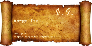 Varga Iza névjegykártya